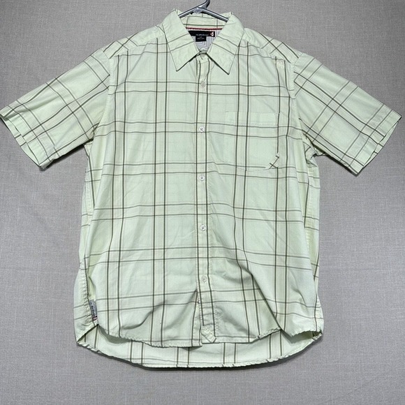 Quiksilver Other - Quiksilver Men’s Shirt Small Button Up Green Short Sleeve Plaid Party